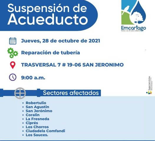 Suspensión de acueducto oct 28 2021