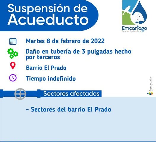 Suspencion de acueducto