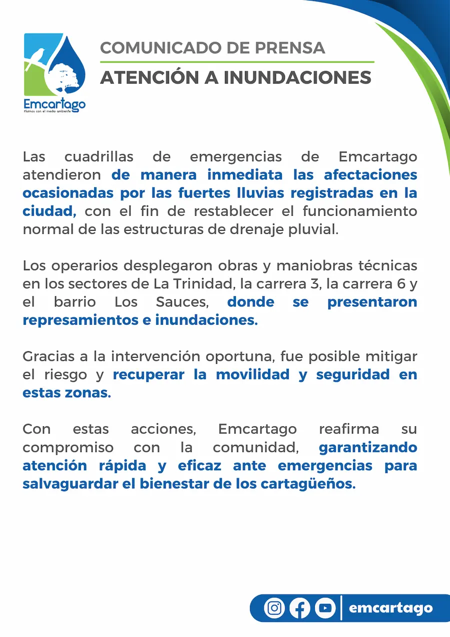 atención inundaciones Cartago