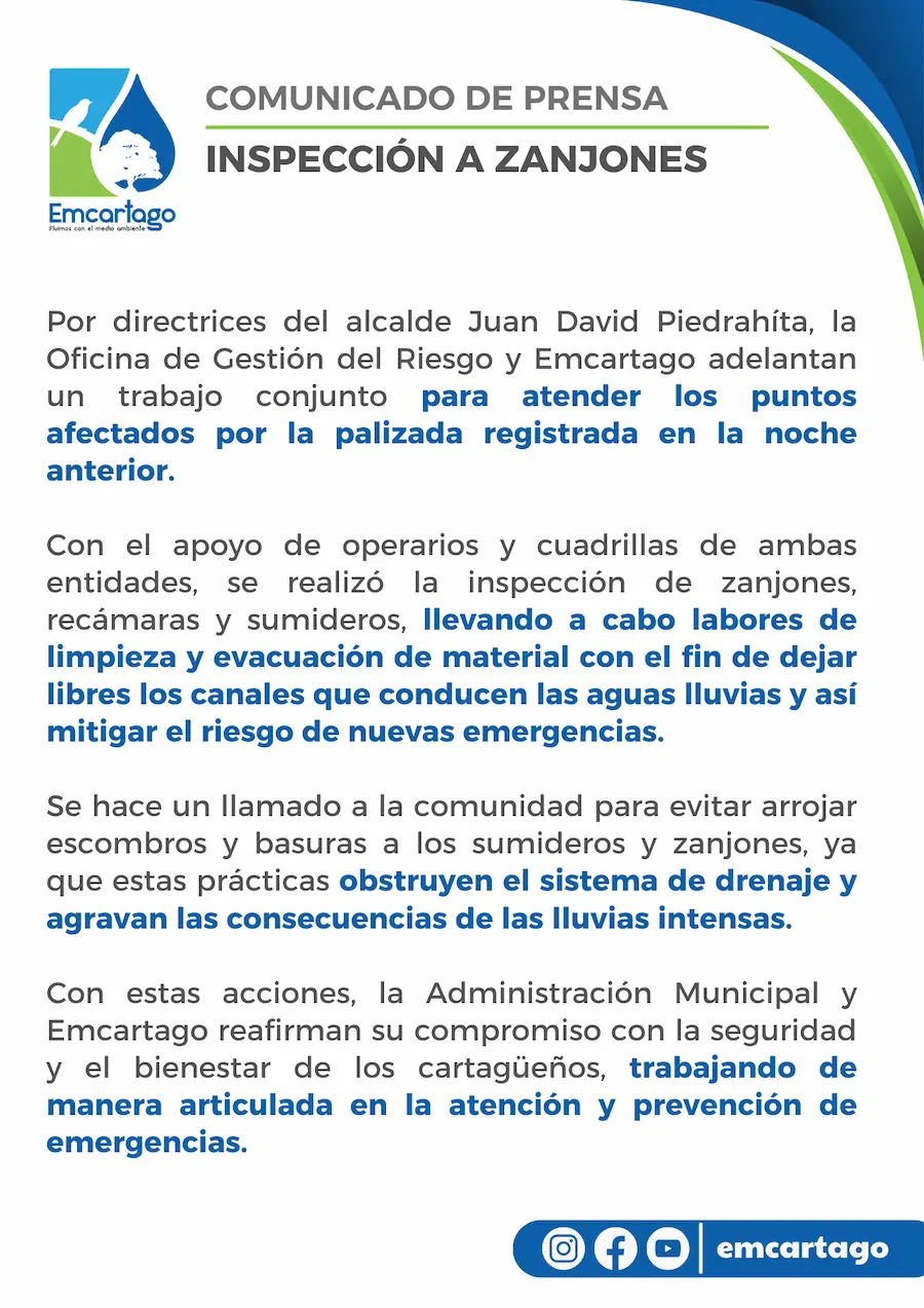 limpieza de zanjones Cartago