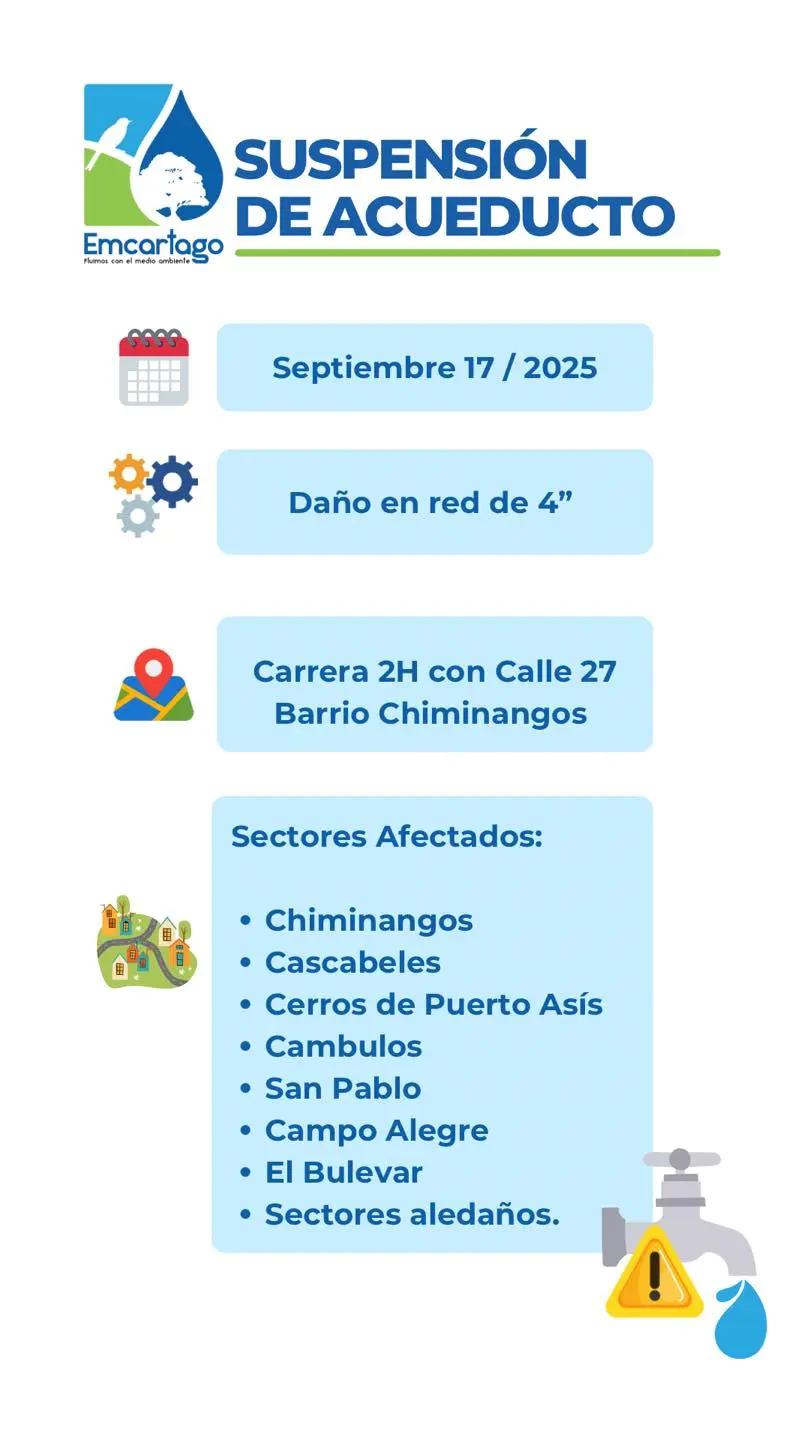 Suspensión Acueducto - 17 de septiembre