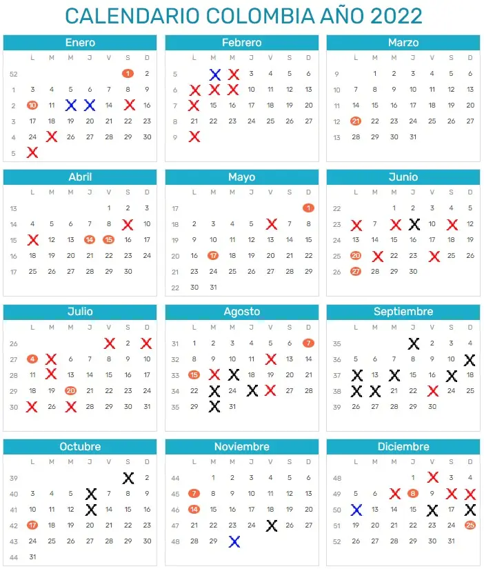 calendario 2022