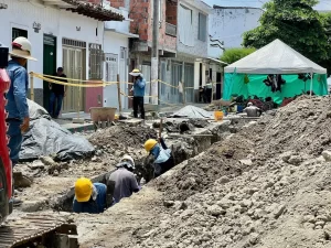 Reposición de redes de alcantarillado en el barrio El Porvenir